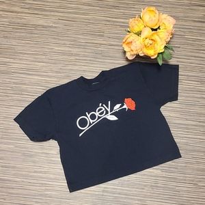 Black Obey Crop Top